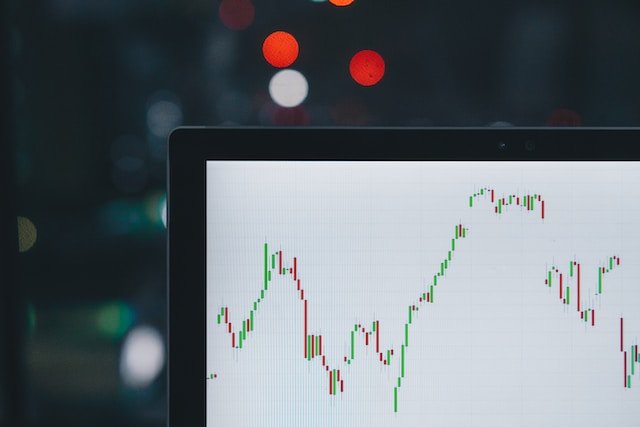 Financial trading data on a computer screen